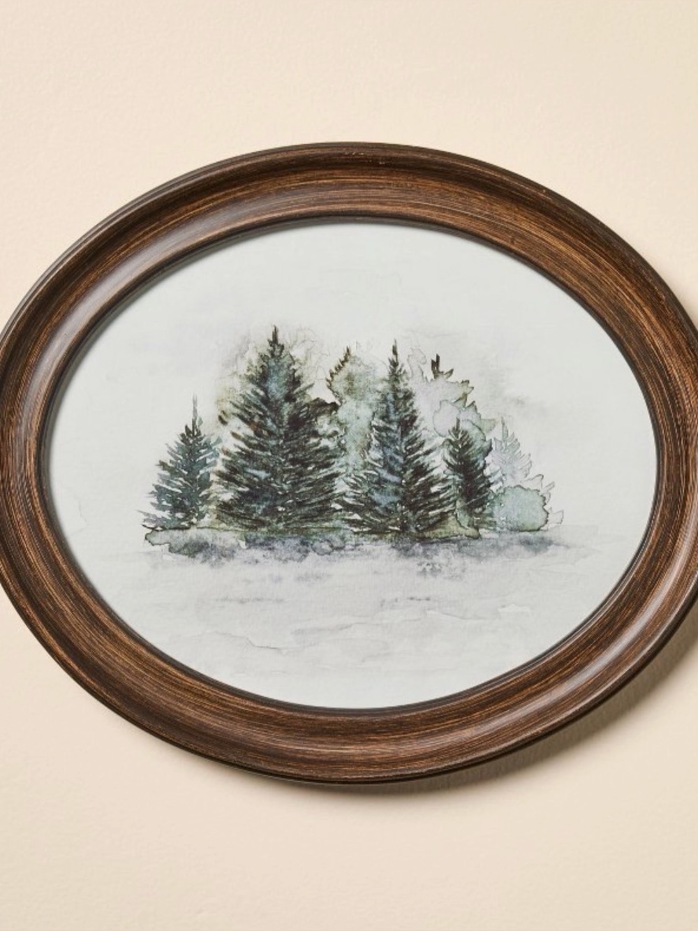 10x12” Oval Framed Watercolor Trees Wall Art- Hearth & Hand with Magnolia